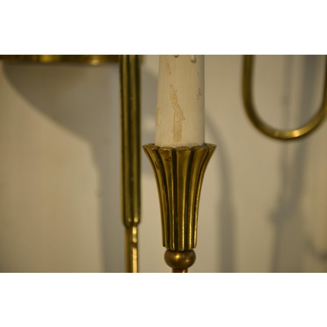 MNeoclassical Art Deco Style Bronze 3-Arm Wall Sconce, 1940s For Sale - Image 6 of 10