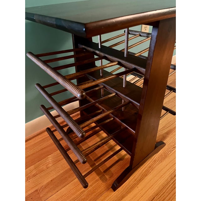 1960s 1960s Vintage Record Holder Magazine Rack Spindle End Table Solid Pine Farmhouse Bucciarelli For Sale - Image 5 of 9