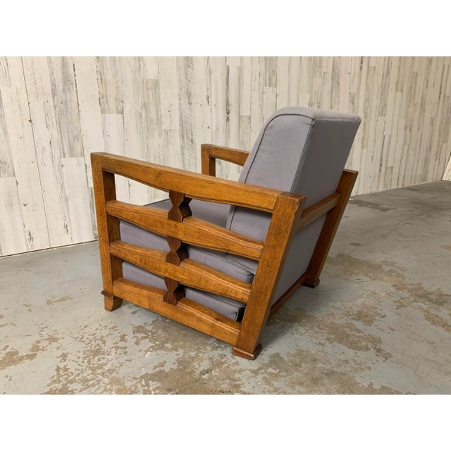 1950's French Oak Petite Lounge Chair For Sale - Image 9 of 12