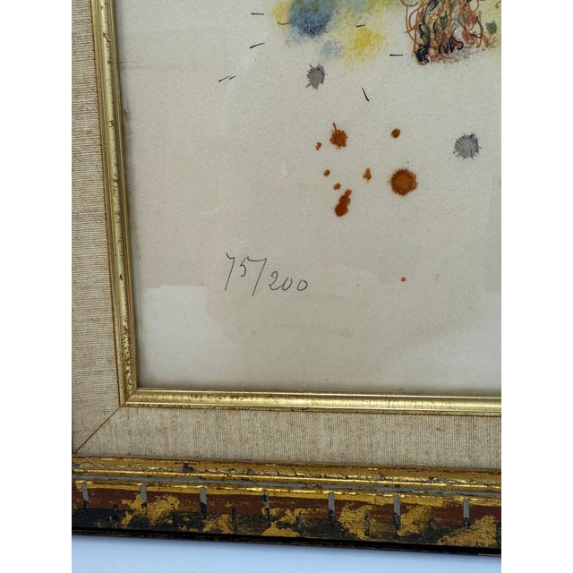 C. 1973, "Amos", Color Lithograph in Vintage Frame, Expressionist, Artist Reuven Rubin For Sale - Image 4 of 11