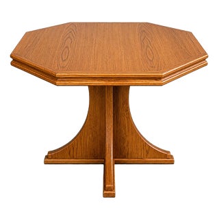 Arts & Crafts Octagonal Oak Coffee Table For Sale