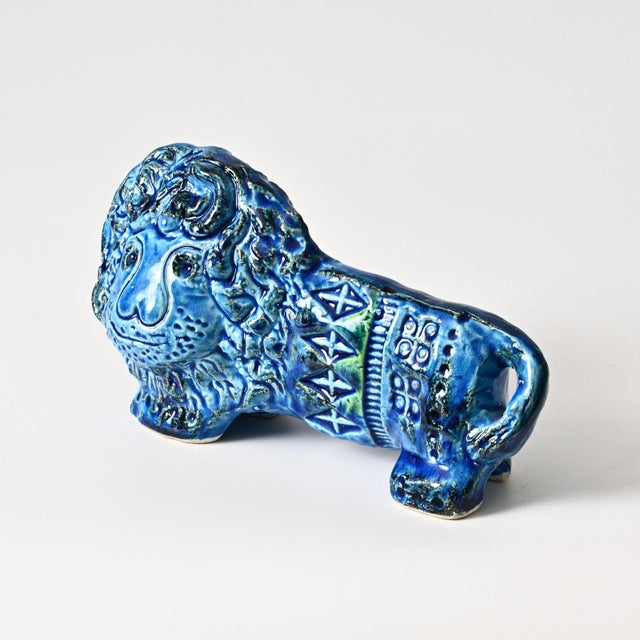 1970s Rimini Blu Lion Figurine by Aldo Londi for Bitossi, 1960s For Sale - Image 5 of 10