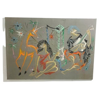 Abstract Composition, 1960s, Canvas Painting For Sale