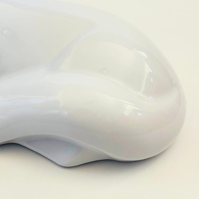 White Large Postmodern Ceramic Cat by Haeger, 1993 For Sale - Image 8 of 10