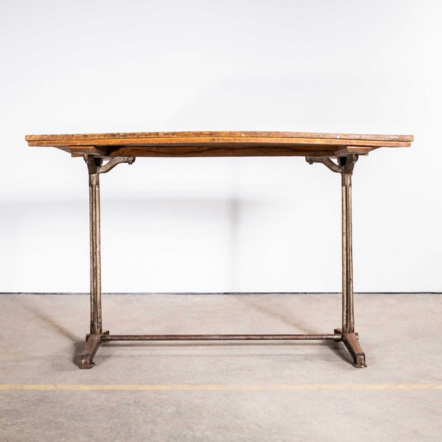 Wood Vintage French Cast Base Café Dining Table, 1930s For Sale - Image 7 of 9
