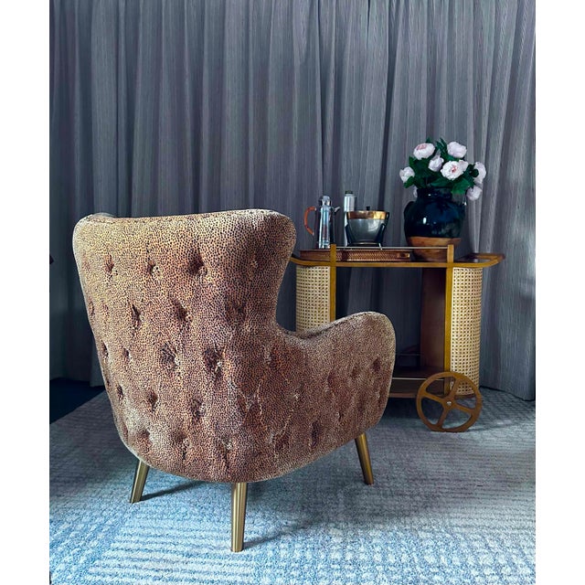 Beautiful Revelation chair by Uttermost and so so comfy. A timeless piece for any room. Showroom piece never used.