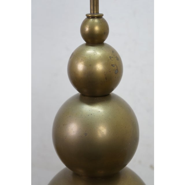 Late 20th Century Late 20th Century Visual Comfort Stacked Brass Ball Orb Sphere Table Lamp 35" For Sale - Image 5 of 13