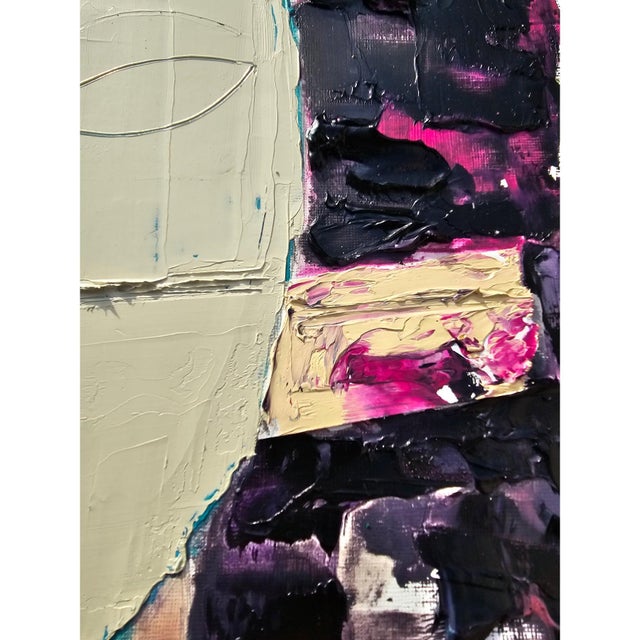 Purple Original Oil Painting 'Portrait of a Woman' by Diane Grant, Unframed For Sale - Image 8 of 11