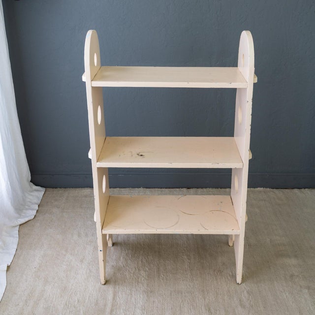 Peach Arts and Crafts Pink Painted Bookshelf With Roycroft Peg Construction For Sale - Image 8 of 18