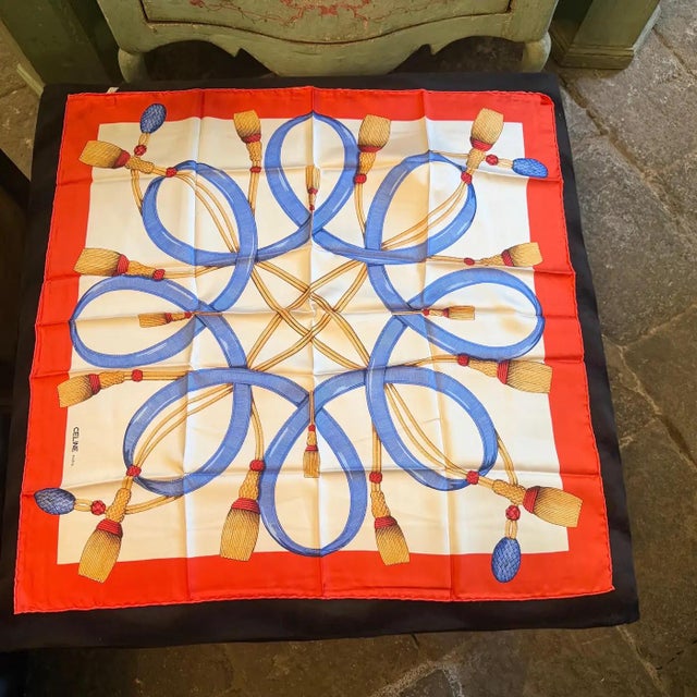 Textile 1990s Equestrian Inspired Silk Scarf by Celine Paris For Sale - Image 7 of 11