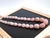 Large Rose Quartz Statement Necklace | Knotted Silk Cord | 304 Stainless Steel Clasp | Luxe Pink Gemstone Beaded Necklace For Sale In New York - Image 6 of 17
