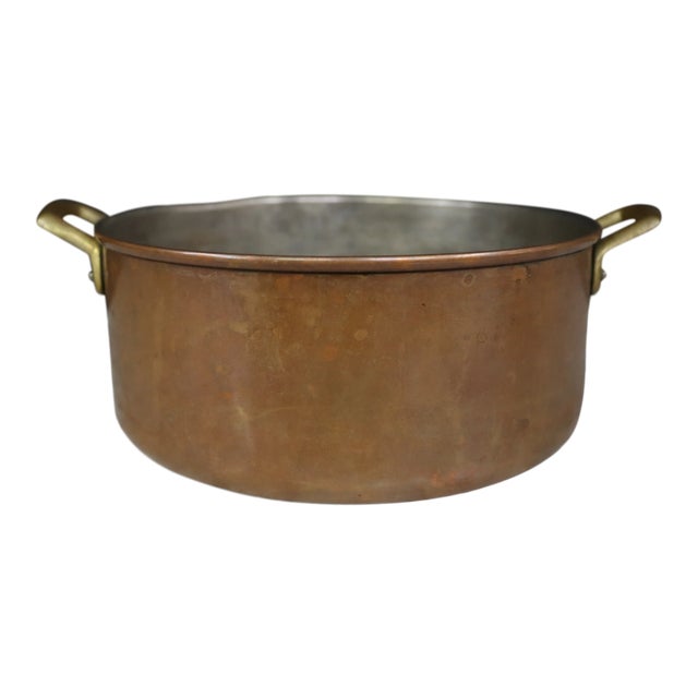 Copper Rondeau Pot W/ Handles For Sale