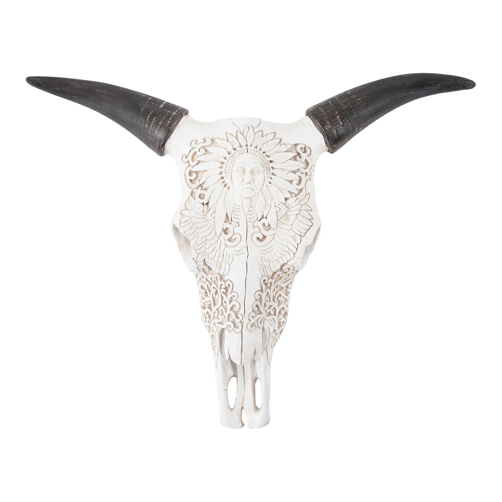 Resin Cow Skull Chairish