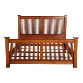 Stickley Mission Collection King Size Oak Prairie Bed For Sale