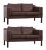 Set of Vintage Scandinavian Leather Sofas, 1970s For Sale