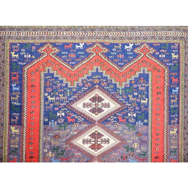 Vintage Persian Sumak Rug For Sale - Image 4 of 13