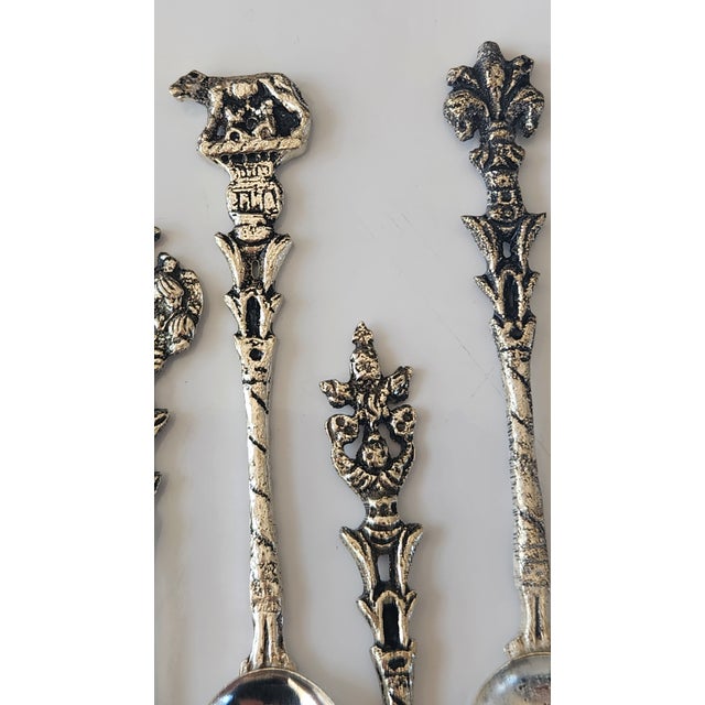 Italian Mid 20th Century Italian Figural Silverplate Demitasse Spoons – Set of 6 For Sale - Image 3 of 15