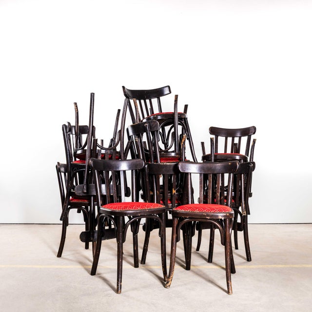 Ebonised Cafe Chairs, 1950s, Set of 4 For Sale - Image 4 of 11
