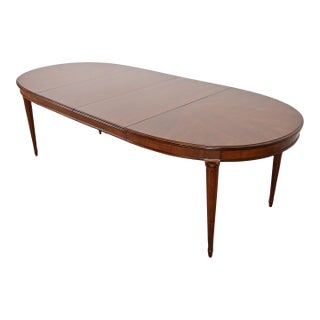 Henredon French Regency Louis XVI Walnut Extension Dining Table, Newly Refinished For Sale