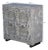 1990s Farmhouse Style Distressed Gray 2-Door Carved Wood Cabinet For Sale