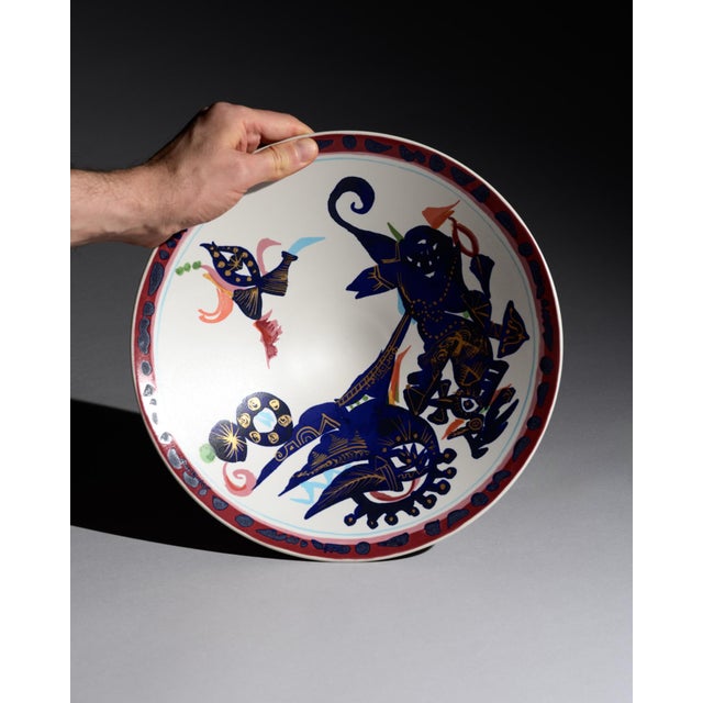 Rosenthal Large Alta Mira Porcelain Plate by Gilbert Portanier for Rosenthal, 1970s For Sale - Image 4 of 14