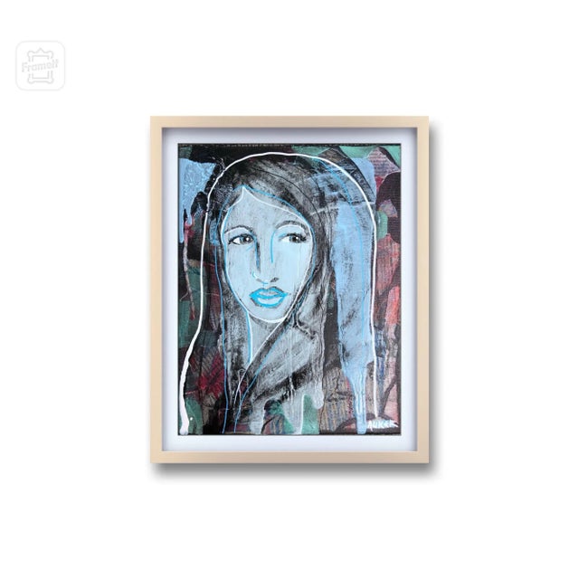 2020s “Amira”, Contemporary Painting on Stretched Canvas by Auker For Sale - Image 5 of 11