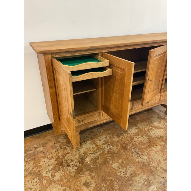 1970s Mid-Century Danish Oak Sideboard by Henning Kjaernulf, Attributed For Sale - Image 9 of 15