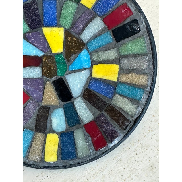 Mid-Century Modern Vintage Danish Modern Colorful Glass Mosaic Dish Stamped Denmark For Sale - Image 3 of 6