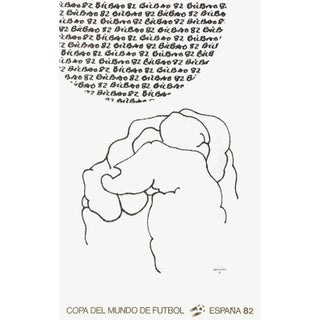 1982 Eduardo Chillida World Football Cup Lithograph Poster For Sale