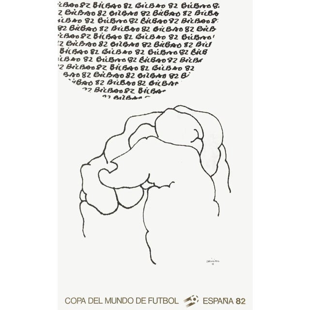 1982 Eduardo Chillida World Football Cup Lithograph Poster For Sale