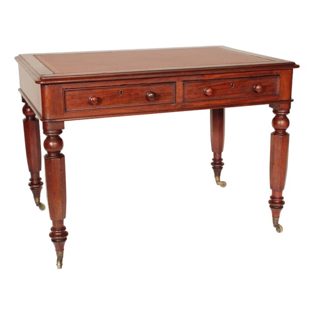 William IV Mahogany Writing Table With a Tooled Leather Top For Sale