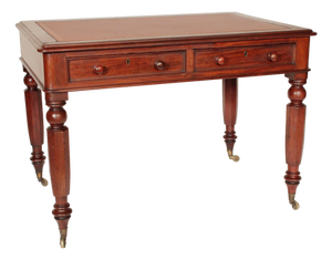 William IV Mahogany Writing Table With a Tooled Leather Top