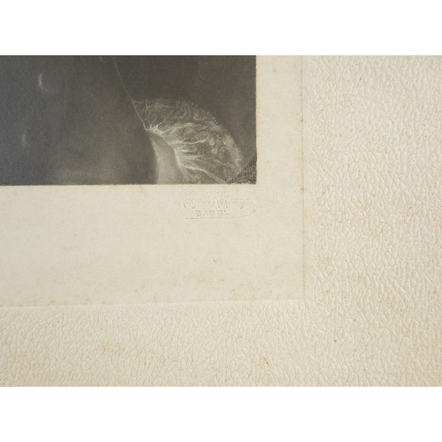 Late 19th century silver gelatin photograph of painting of Pierre His. Photographer stamp August Hoflinger, Basel...