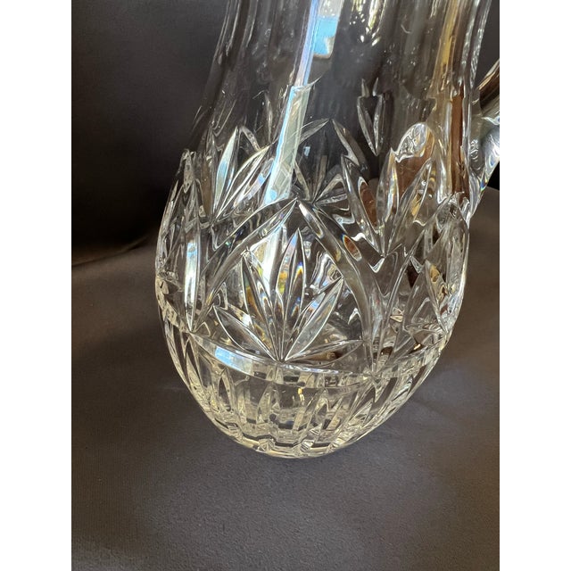 Antique American Brilliant Cut Crystal Pitcher Hobstar Pattern For Sale - Image 11 of 12