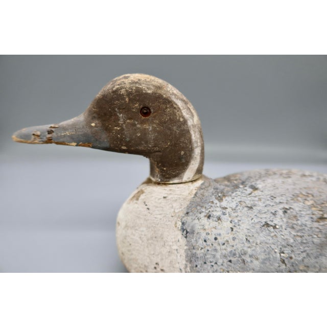 Vintage Folk Art Wooden Working Duck Decoys With Anchor Weights - Pair For Sale - Image 4 of 17