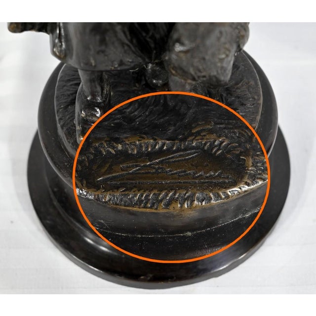 Laurini after L & F. Moreau, Le Berger et la Bergère, Early 1900s, Bronzes, Set of 2 For Sale - Image 12 of 18