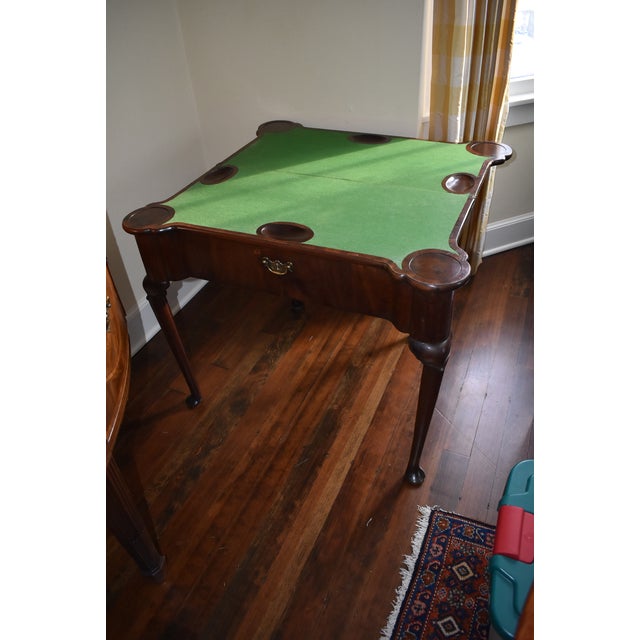 18th Century English Walnut Queen Anne Game Table For Sale - Image 4 of 7