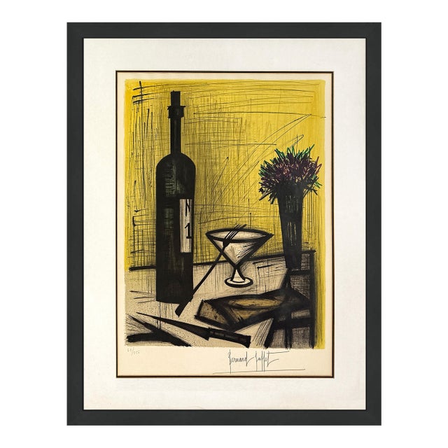 Bernard Buffet, Le Pain Et Le Vin (Rare Framed, Hand Signed Lithograph), 1964 For Sale