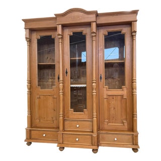 Farmhouse Display Cabinet in Wood For Sale