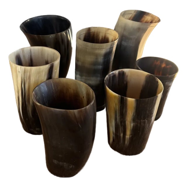 Set of 7 Collection of Horn Cups For Sale