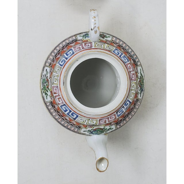 Yellow Vintage Teapot - Yellow Famille Rose With Dragons - Hong Kong - China For Sale - Image 8 of 11