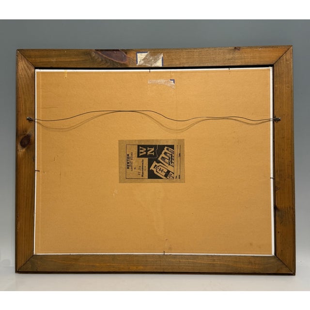 Green New England Village in the Fall, Autumn Scene. Framed Vintage Original Oil on Board Painting For Sale - Image 8 of 9