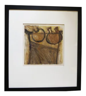 1998 Kathryn Hadley "Emerging Pomegranates" Monoprint, Framed