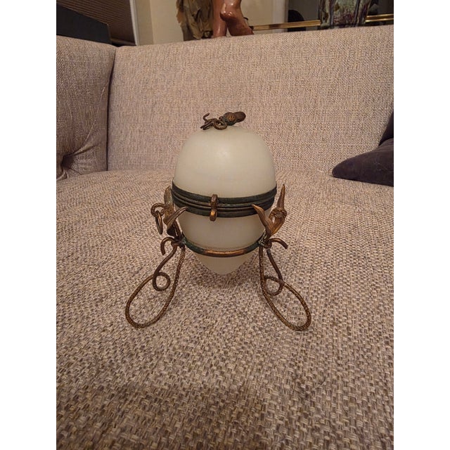 White Opaline Egg Box Palais Royal For Sale - Image 11 of 12