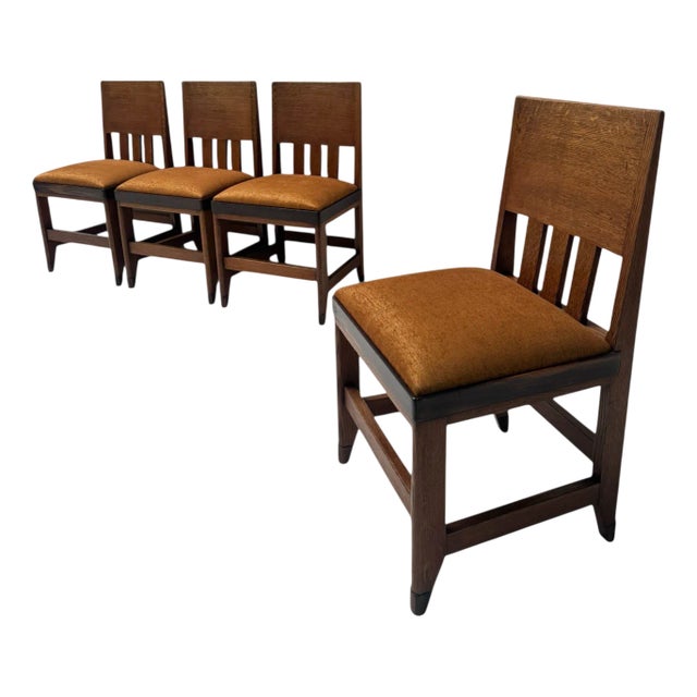 Vintage Art Deco Dining Room Chairs by Hendrik Wouda for Pander, 1924, Set of 4 For Sale