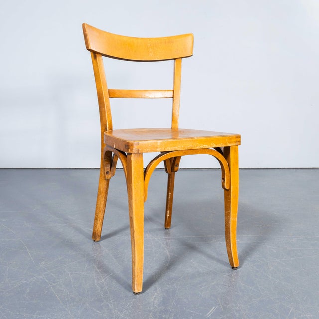 Wax Honey Bentwood Dining Chairs from Baumann, 1950s, Set of 6 For Sale - Image 7 of 12