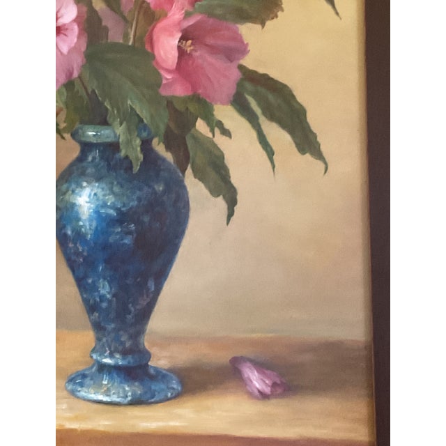 Mid 20th‑Century Vase With Flowers — Rich Classical Still Life Oil on Board, Signed For Sale - Image 10 of 15