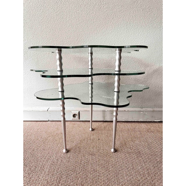 Postmodern Papilio 3-Trier Side Table in Glass by Alessandro Mendini for Zanotta, Italy, 1990s For Sale - Image 17 of 17