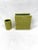 Great vintage desk set consisting of a letter holder and pencil cup hand made in a Bargello pattern in yellow and green....