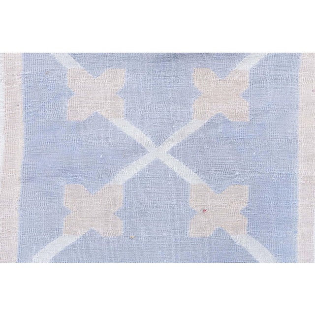 Textile Doris Leslie Blau Vintage Indian Dhurrie Soft Beige Flatweave Cotton Carpet For Sale - Image 7 of 11